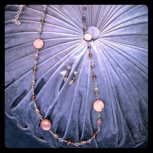 Brighton long necklace and earrings
